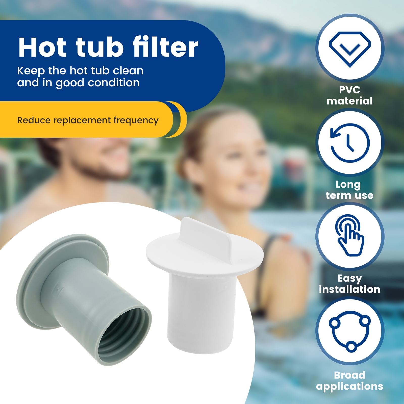 5Pcs Hot Tub Filter Standpipe Caps Replacement Parts for Hot Tub Filter Standpipe in White