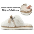 thumbnail image 3 of Womens Slippers Memory Foam House Slippers for Women Fuzzy Plush Comfy Faux Fur Slippers with Butterfly Tie Anti-Skid House Shoes Indoor Outdoor, 3 of 7