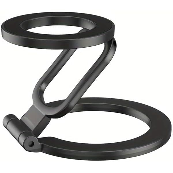wonima11 Dual Magnetic Phone Ring Stand Desk Holder, Double Sided Magnet Phone Grip Holder Kickstand for Cell Phone, Dual Magnetic Phone Kickstand Grip Desk Stand for Gym Office (Black)