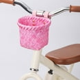 thumbnail image 5 of Clearance! Haidf Kids Bike Basket Front, Handwoven Rattan Bike Basket with Adjustable Leather Straps, Toddler Bike Basket for Boys Girls, Wicker Bike Basket, Bicycle Basket, 4.72 Inch, Pink, 5 of 10