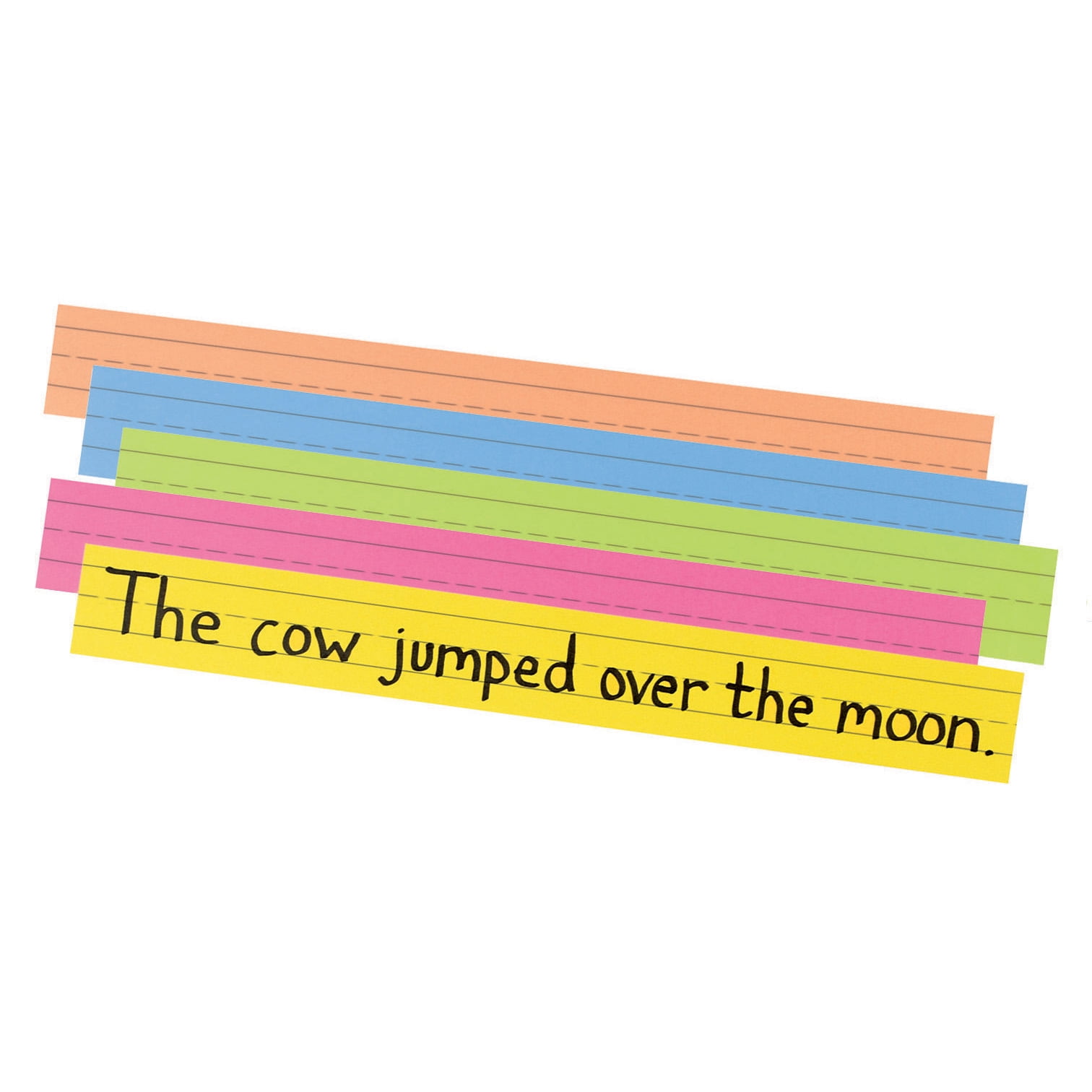 Pacon Super Bright Sentence Strips, 5 Assorted Colors, 1-1/2" Ruled 3" x 24", 100 Strips
