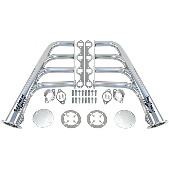 Southwest Speed Stainless Steel Lake Style Headers For Small Block Ford 260-351 Windsor & Gt40P V8 Engines,1 5/8" Tubes,Street Rod,Hot Rod