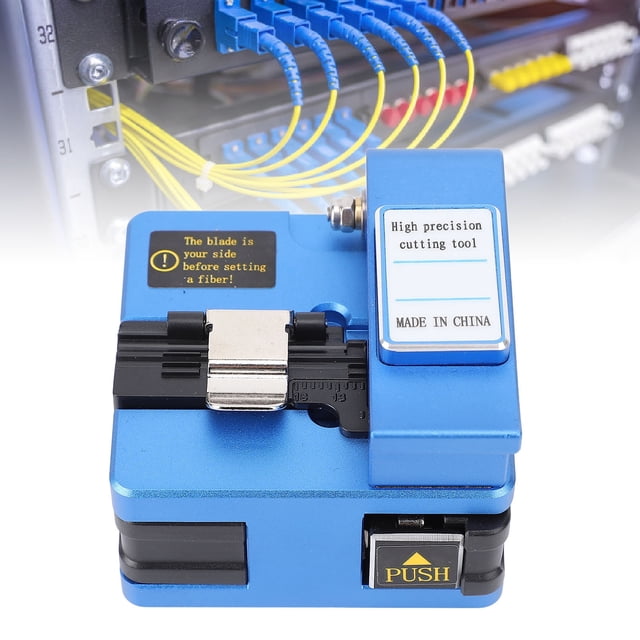 Optical Fiber Cleaver, Low Loss Accurate Angle Fiber Hot Melt Cutting Machine with 4 Silicone Foot Pads for Industrial Use