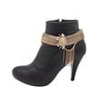 thumbnail image 2 of Women Gold Mesh Metal Chain Boot Bracelet Shoe Sun Charm Tassel, 2 of 8
