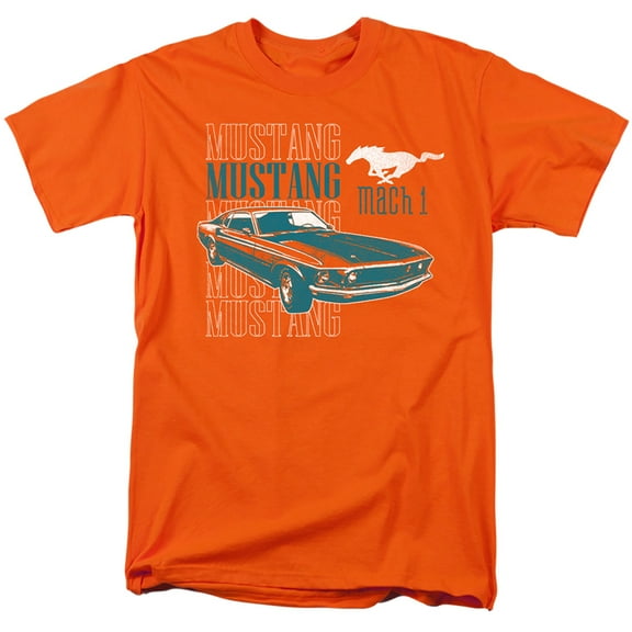 Ford Mustang Mach 1 Repeat S/S Adult 18/1 T-Shirt Orange