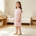 thumbnail image 4 of IFNWSV Girls Short Sleeve Summer Sleepwear Dresses Crew Neck A Line Cotton Nightgown Lightweight Pajama Dress Multicolor 3-4 Years, 4 of 5