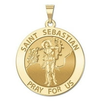 Picturesongold.Com Saint Sebastian Religious Medal Female Adult - 2/3 in 14K Yellow Gold