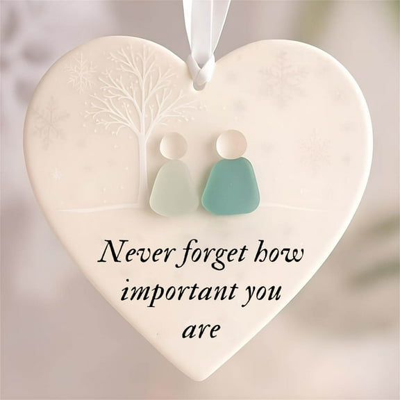 Acrylic Heart-Shaped Sea Glass Friendship Decor, Timeless Friendship Heart Keepsake Ornaments, Friendship Heart Ornament for Christmas Tree Hanging Ornaments, Sea Glass Art for Best Friends
