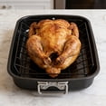 thumbnail image 2 of 17Inch Carbon Steel Baking Pan With V-Shape Grill Roasting Rack Multipurpose Turkey Roasting Tray with Handles for Oven, 2 of 8