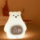 thumbnail image 5 of Reloj despertador con luz LED de oso blanco grande | Lámpara de noche infantil de gel de sílice | Función de repetición suave al tacto | Batería recargable | Lámpara de noche para niños | Dormit, 5 of 5