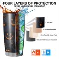 thumbnail image 7 of 20oz Tumblers Dark Blue Halloween Pumpkin Faces Stainless Steel Vacuum Insulated Double Wall Travel Tumbler Cups Mug with Lid and Straw,Cleaning Brush for Cold & Hot Drinks, 7 of 7
