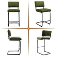 thumbnail image 5 of Zesthouse 24" Counter Stools Set of 2, Velvet Tufted Counter Height Chairs with Back and Metal Legs, Mid Century Modern Bar Stools for Kitchen Island, Green, 5 of 9