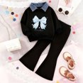 thumbnail image 2 of Hessimy Toddler Boys Girls Spring Summer Fashion 2Pcs Long Sleeve Sweatshirt Tops Pants Soft Casual Sweatsuit, Fashion Sweat Style(Blue,4-5 Years), 2 of 7