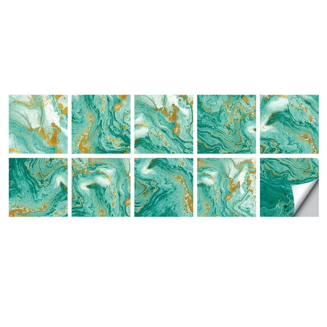 Less Than 5 Wall stickers 1Set 10PC 3D Tile Sticker Self Adhesive DIY Tile Wall Sticker