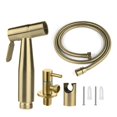 thumbnail image 1 of Kit WC Ducha, Manguera y Soporte 1,5 m, Adaptadores G1/2 Oro, 1 of 4