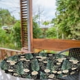 thumbnail image 2 of Ambesonne Boho Floral Fitted Round Tablecloth, Palm Leaves Roses Print, 36"- 40" Diameter, Jade Green and Champagne, 2 of 5