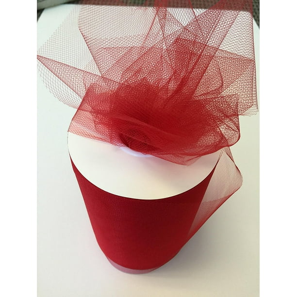 Lovely tulle fabric at walmart Tulle Fabric Spool Roll 6 Inch X 100 Yards 300 Feet 34 Colors Available On Sale Now Red By Gifts International Inc Walmart Com