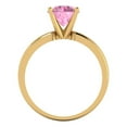 thumbnail image 4 of 1.5 ctw Solitaire Anniversary Ring for Women | Round Cut Simulated Pink Diamond | Hyperallergenic Solid 14K Yellow Gold, 4 of 5
