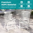 thumbnail image 5 of Gymax 4PCS Foldable Patio Chair w/Armrest Curved Back Slatted Seat for Backyard Deck White, 5 of 10