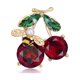 thumbnail image 1 of Broche para mujer de cristal rojo con forma de cereza, broche de abeja, broche de boda, ramillete de cereza, broche para mujer, vestido, bufanda, accesorio de ropa, joyería, regalo para novia y niña, 1 of 5