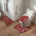 thumbnail image 6 of Bathroom Rug Set Of 3 Bath Mat Toilet Mat Soft Absorbent Thick Rug Non-Slip Backing Washable (Red), 6 of 6