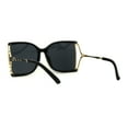 thumbnail image 2 of Womens Squared Butterfly 90s Chic Designer Sunglasses Black Gold Black, 2 of 4
