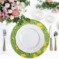 thumbnail image 4 of Ryvnso Flower on Green Round Plate Mats Dining Table Placemat Set of 4 for Holiday Decoration, 4 of 7