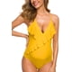 thumbnail image 4 of One Piece Maternity Swimsuits Ruffle Floteas de trajes de baño Falbala Monokini Vuelos al cuello profundo V Suites amarillo (3xl Sincero  Ropa, 4 of 7