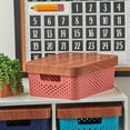 Pen+Gear Plastic Storage Box with Lid, Rusty Brick