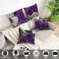 thumbnail image 5 of Purple Pillow Covers 4 Pack 18x18 Purple Rose Black Gray Decorative Deep Aubergine Throw Pillow Covers for Couch Bed Flower Linen Farmhouse Pillow Cases Spring Summer (Purple), 5 of 6