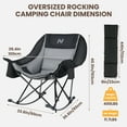thumbnail image 6 of ABORON Oversized Rocking Camping Chair for Adults - 400lbs Capacity Heavy Duty Padded Rocker Chair, Folding Lawn Chair with Cooler Bag and Pockets, Portable Recliner Outdoor, 6 of 10