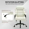 thumbnail image 5 of JONPONY Big and Tall Office Chair 500LBS Wide Seat Ergonomic Computer Desk Chair High Back Executive Leather Chair Adjustable Task Chair Lumbar Back Support 8 Hours Heavy Duty Design,White, 5 of 13