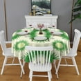 thumbnail image 2 of Green Tie Dye Sunburst Pattern Round Tablecloth 60"x60",Wrinkle Wipeable Table Cloth for Kitchen Dining Room Picnic Patio Party, 2 of 6