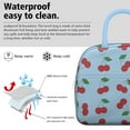 thumbnail image 3 of Cherry Print Insulated Lunch Bag – Cute Red and Pink Fruit Pattern, Reusable Cooler Tote for Work and School, 3 of 7