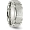 thumbnail image 5 of Chisel Stainless Steel Brushed and Polished 8.2mm Grooved Edge Band - Ring Size 8.0, 5 of 8