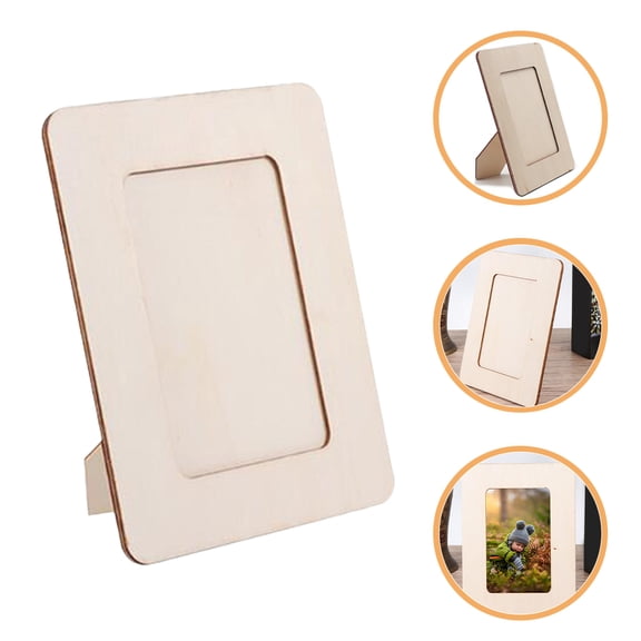 CIMAXIC 6Pcs Paintable Picture Frames Wooden Photo Frame Craft for Kids Birthday Parties 16.8X12.3X0.7in
