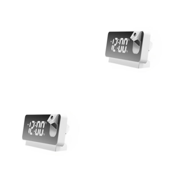 Wosthever Reloj Digital de PVC, superficie de espejo alimentada por batería, pantalla de fecha de reemplazo, relojes de trabajo junto a la cama Tipo 1 2piezas