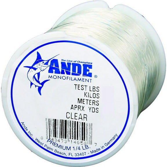 Ande A14-300C Premium Mono Line 1/4lb Spool 300lb 33yd Clear