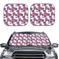 thumbnail image 2 of JUNZAN Peonies Pattern Car Windshield Sun Shade | Reflective Sunshade | Foldable 2-Piece Sun Shield Protect Your Car | Fits Sedans, SUVs, Hatchbacks-Small, 2 of 6