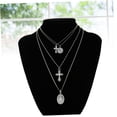 thumbnail image 4 of IDEANATEGRATE Collar Para Mujer Con Colgante Cruz Plateado Multilayer Y, 4 of 8