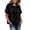 Black, variant on Cotton Linen Short Sleeve Shirts for Women Ripped Fringe Crew Neck Blouses Comfort Fashion Solid Color T-Shirts White XXL