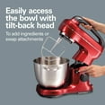 Hamilton Beach Electric Stand Mixer with 4 Quart Stainless Bowl, 7 Speeds, Whisk, Dough Hook