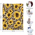 thumbnail image 4 of Beige Leopard Sunflower Pattern Blanket,Comfortable Soft Flannel Throw Blanket,All Season,Warm Lightweight Blankets for Sofa Bed Couch Living Room Chair,30"x40", 4 of 4