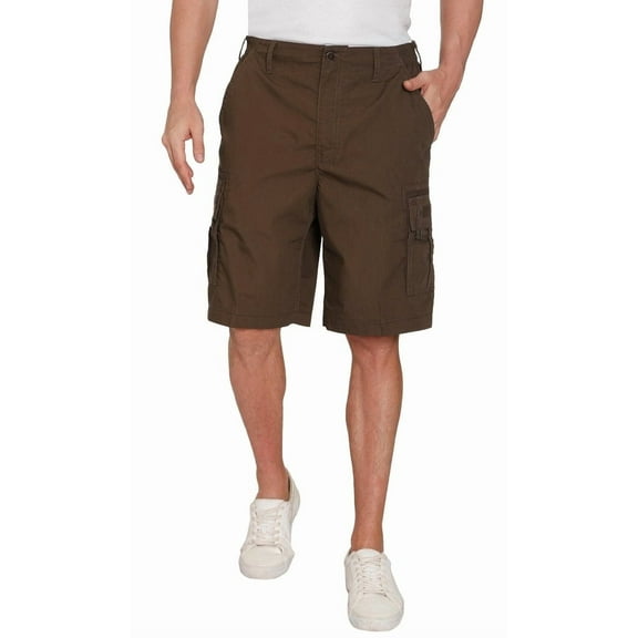 Turtle Bay New York Men’s Elastic-Waist Cargo Shorts – Relaxed Fit, 6 Pockets, Durable Cotton Blend