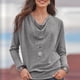 thumbnail image 4 of Blusa informal de manga larga con cuello redondo para mujer Pompotops  gfhjh18103, 4 of 9