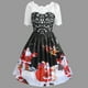 thumbnail image 3 of Moda mujer Feliz Navidad Vintage Santa Claus estampado encaje vestido de fiesta de noche Fridja  qw508, 3 of 7
