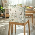 thumbnail image 3 of TSOVTHRID Daisy Floral Butterfly Print Breathable Chair Back Cover Chair Back Slipcovers Decorative Dining Chair Protector for Dining Room Wedding Kitchen Party Ceremony, Set of 1, 3 of 7