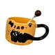 thumbnail image 5 of Taza de café de cerámica taza de beber caliente y fría con cuchara taza de café con leche en relieve para la oficina doméstica dormitorio de hotel Naranja, 5 of 8