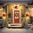 thumbnail image 3 of GIXUSIL Christmas Swags Wreaths with LED Lights for Front Door, Xmas Stairway Gift, Christmas Decorations, Artificial Winter Garland with Bow Balls, Stair Window Outdoor Indoo Xmas Decor, 3 of 7