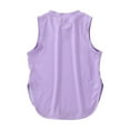thumbnail image 5 of ZMHEGW Kids Girls Summer Athletic Solid Color Tank Tops Split Curved Hem Sleeveless Shirts for Gym Yoga Running, 5 of 5